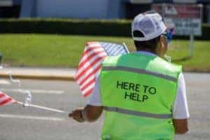 man volunteering