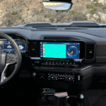 2025 Chevy Silverado 1500 steering wheel and infotainment system