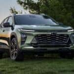 The 2026 Chevrolet Trax parked along the grass