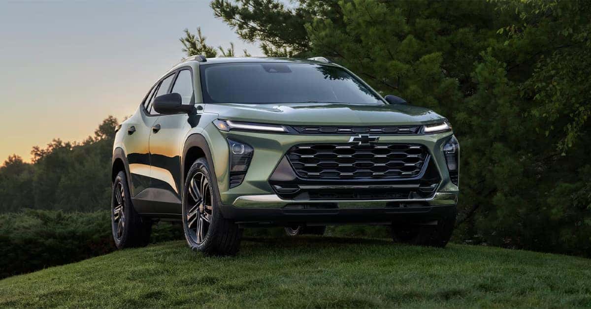 The 2026 Chevrolet Trax parked along the grass