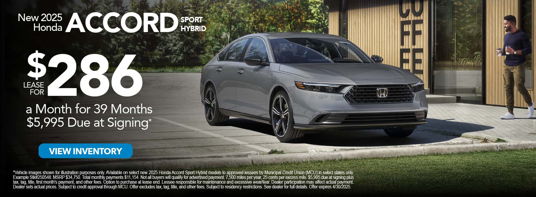 New 2025 Honda Accord Sport Hybrid "Lease for $286 a month for 39 months* $5,995 Due at Signing"