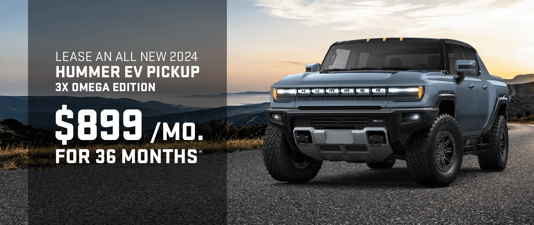 Lease an all New 2024 Hummer Omega Pickup 3x for just $899/month for 36 months!