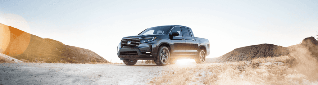 A backlit Honda Ridgeline