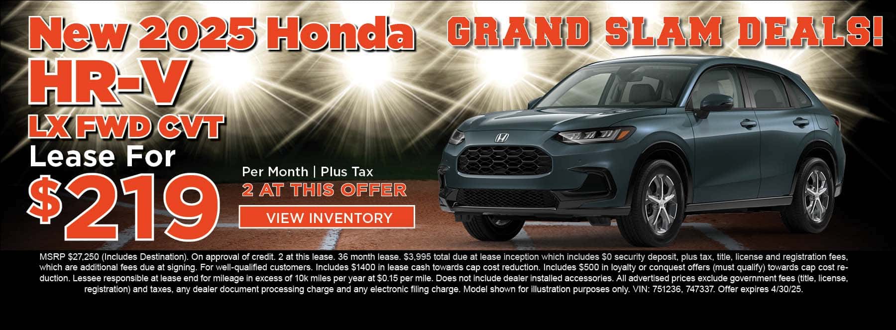 April HRV LX Offer