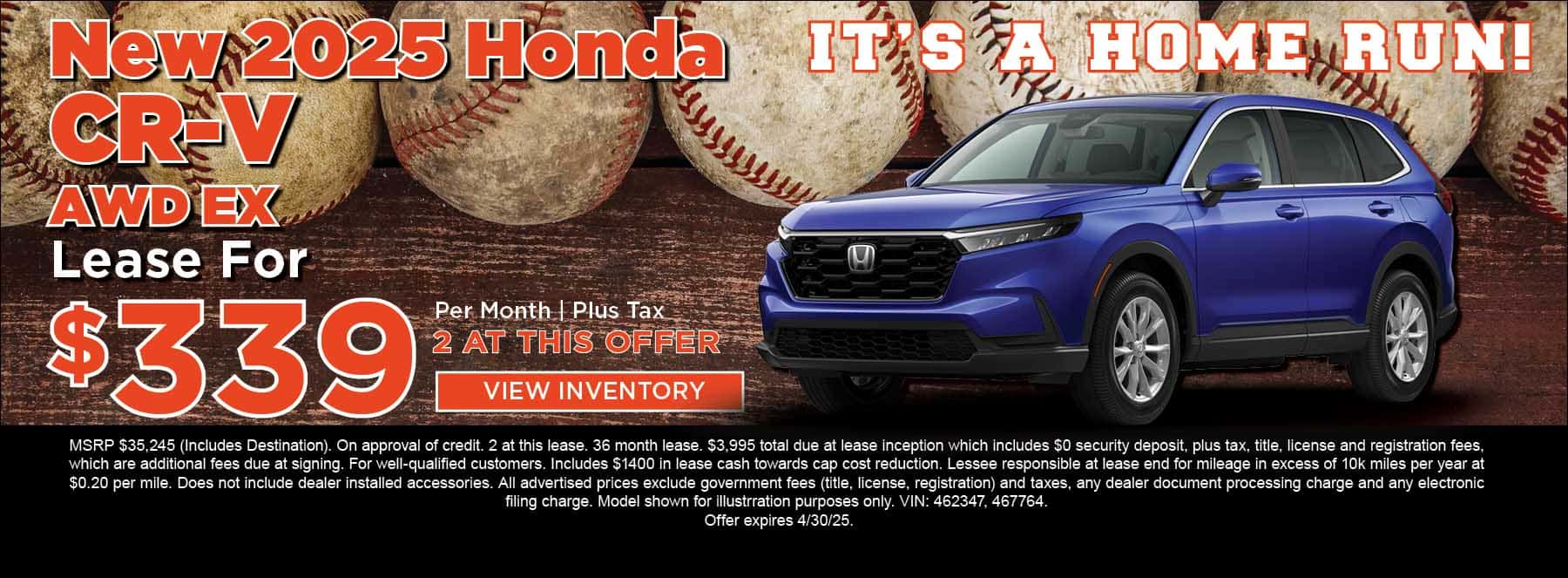 April CRV Ex Offer