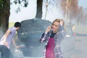 Overheated car