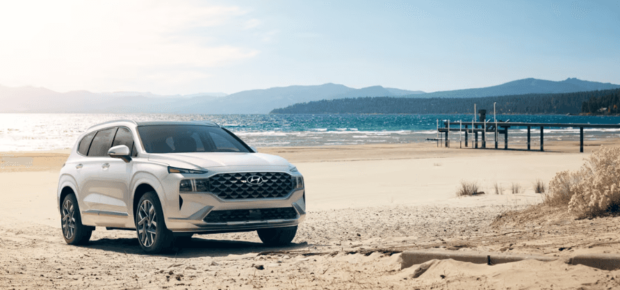 hyundai suv at a beach