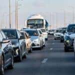 cars sitting in traffic