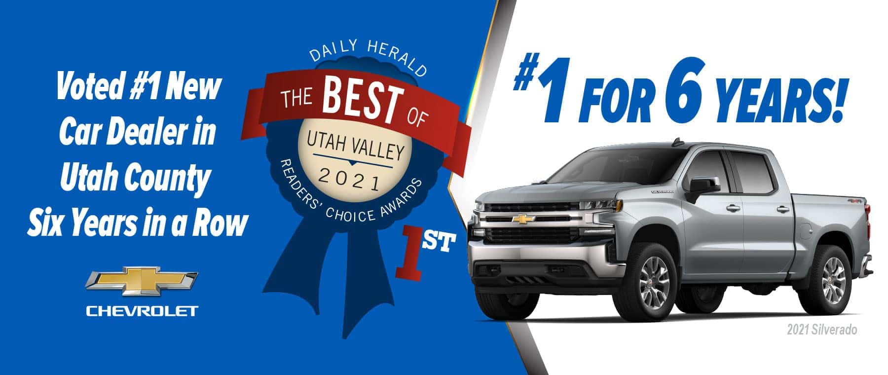 Doug Smith Chevrolet Voted Best of Utah County for 6 Years