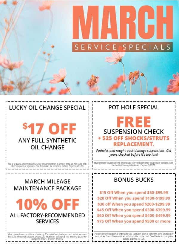March Service Specials