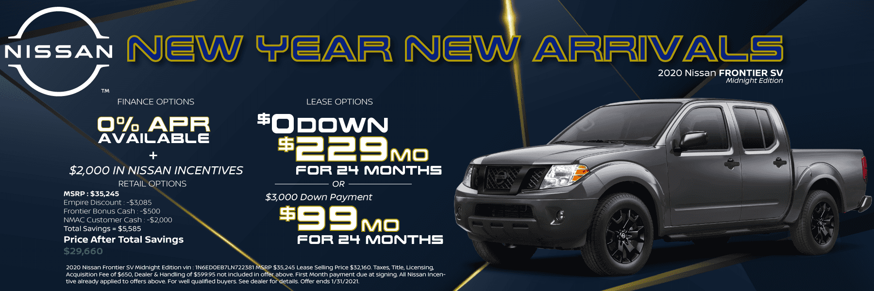 2020 Nissan Frontier SV Midnight Edition