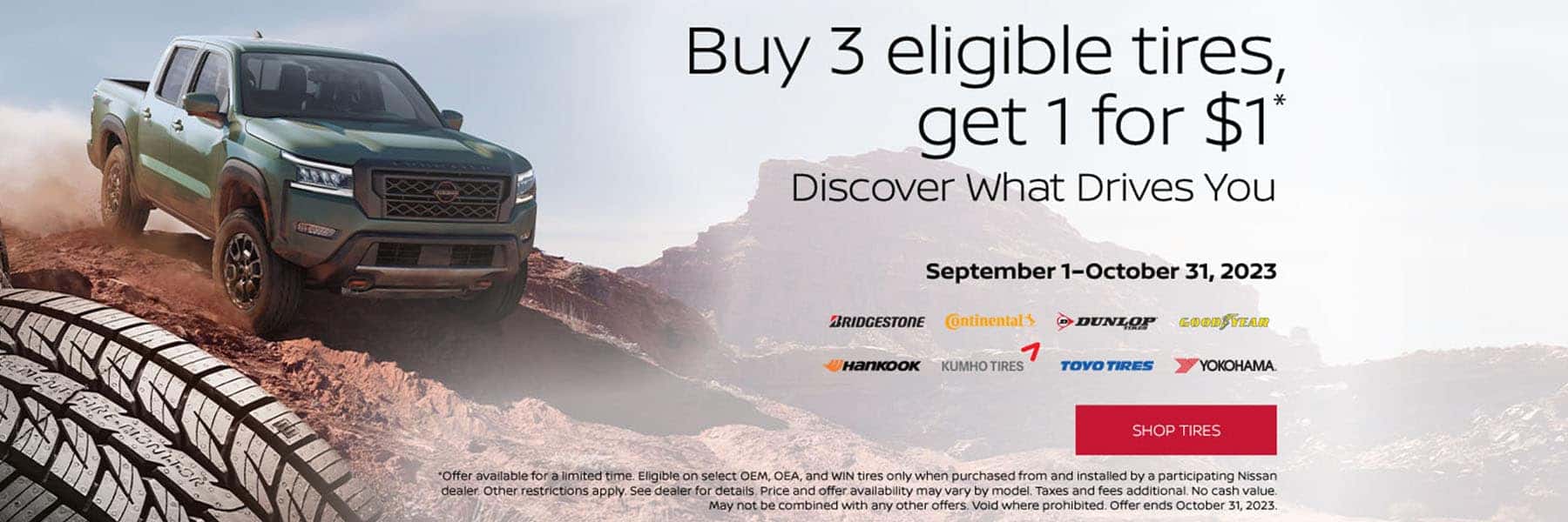 Buy 3 Tires Get One for $1