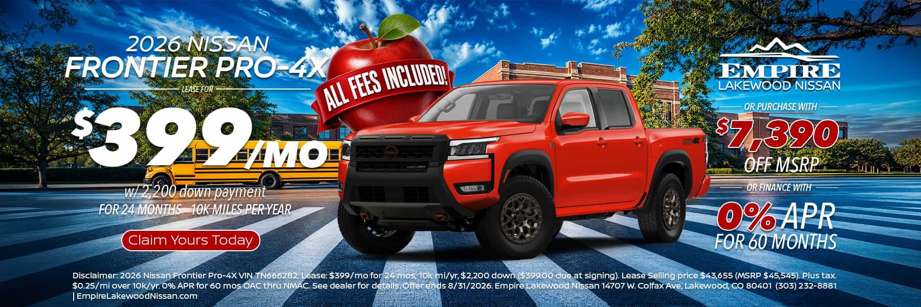 2026 Nissan Frontier Pro-4X for Sale in Denver, CO
