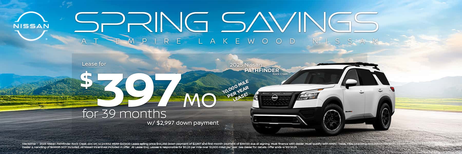 2025 Nissan Pathfinder Rock Creek for Sale in Denver, CO