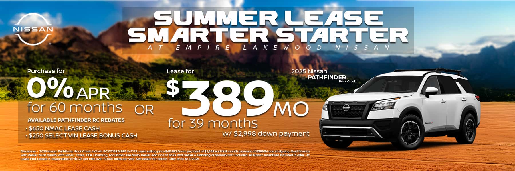 2025 Nissan Pathfinder Rock Creek for sale in Denver, CO