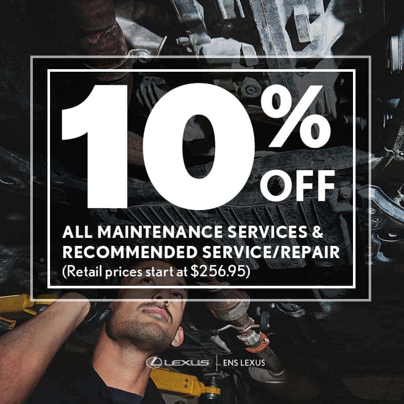 10% Off maintenance services at Ens Lexus