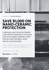 save 1000 on nano ceramic protection with ecp purchase at ens lexus