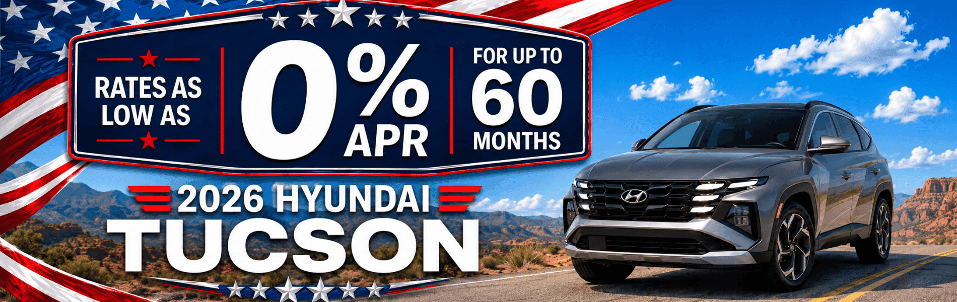 2026 Hyundai Tucson July 4th offer — 0% APR for 60 months at Findlay Hyundai St. George