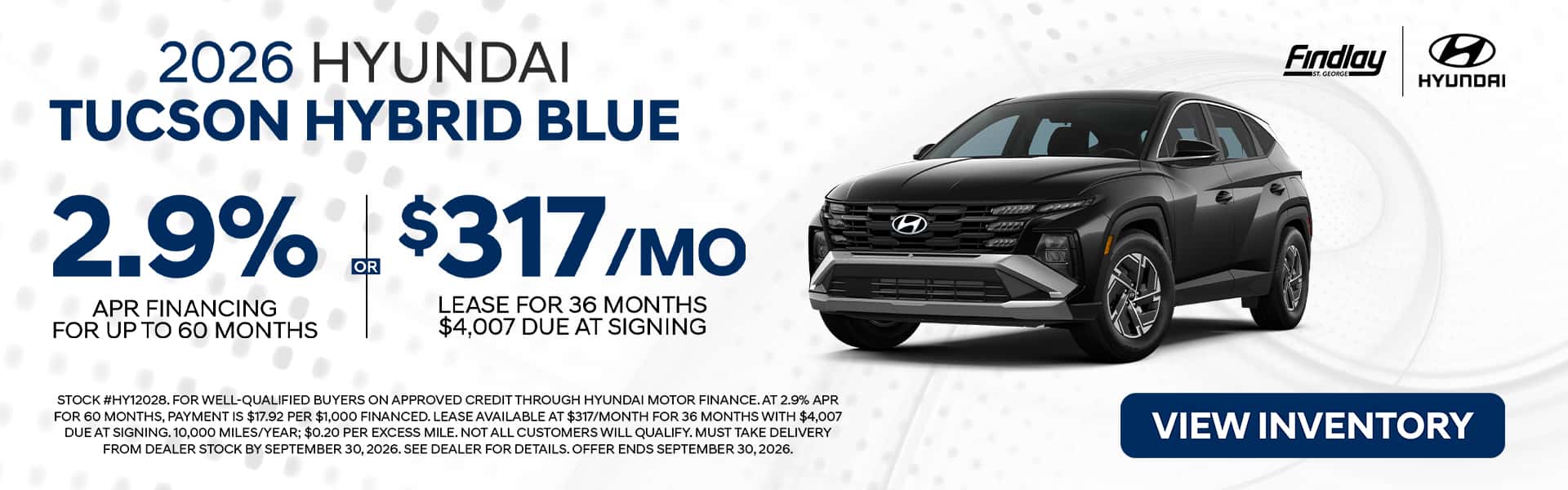 Sept Hyundai 2027 Tucson Blue Special