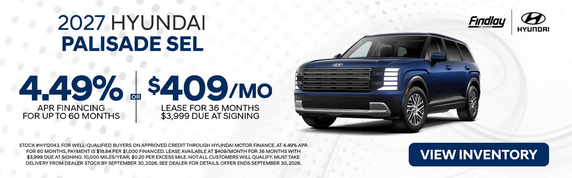 Sept Hyundai 2027 Palisade Special