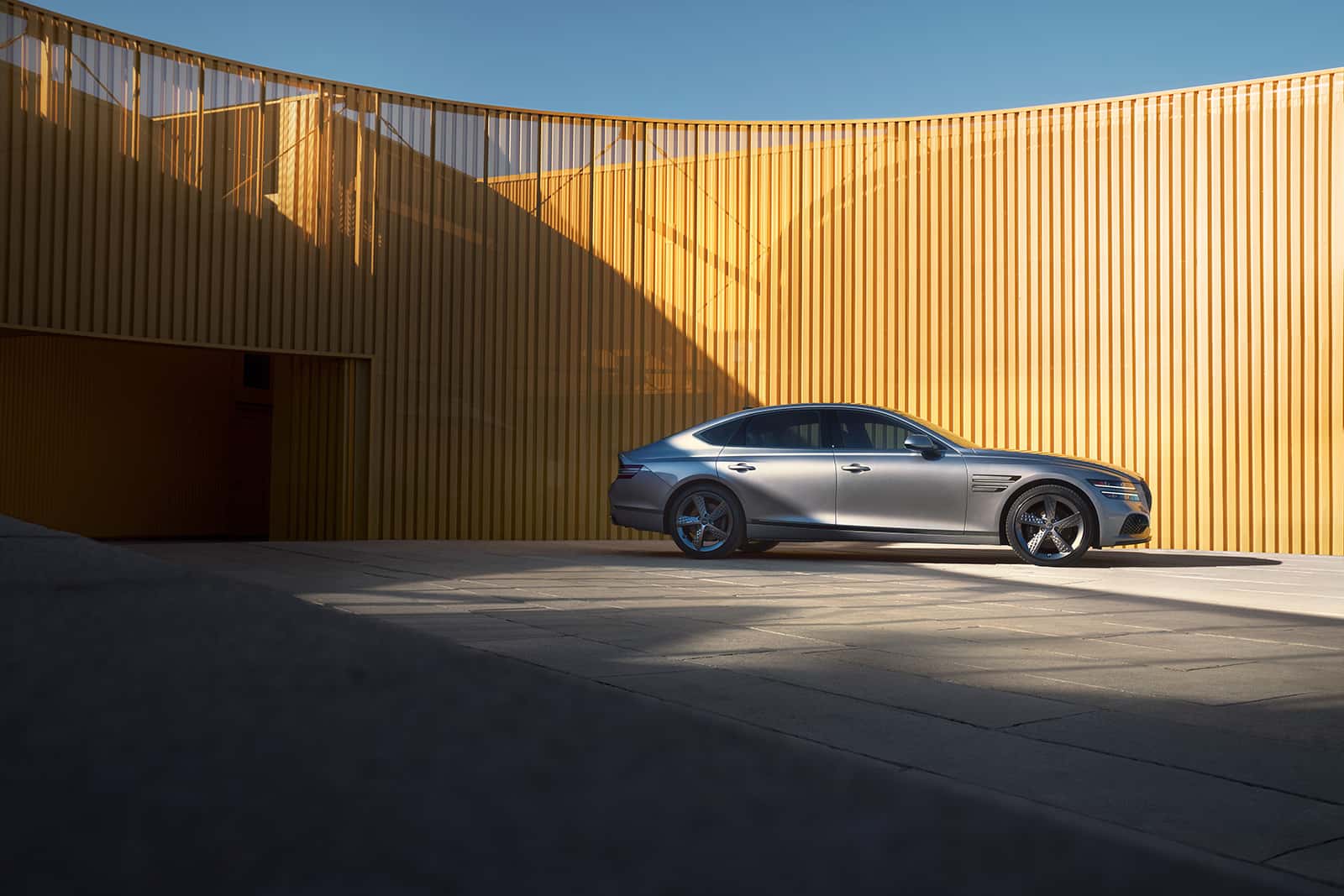 Genesis G80 luxury sedan in silver