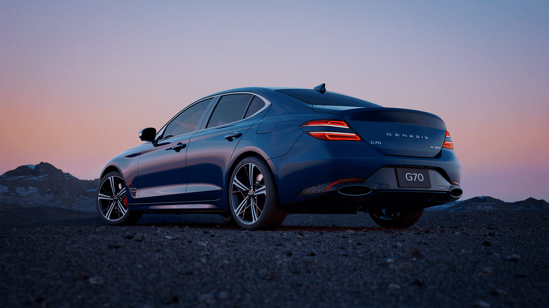 2026 Genesis G70 blue luxury car back view