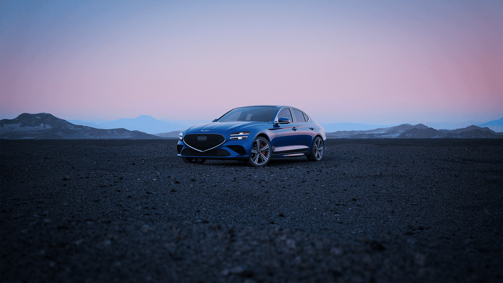 2026 Genesis G70 blue luxury sedan