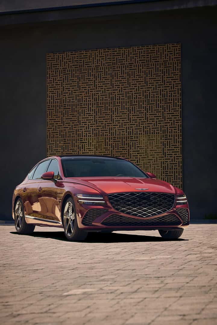2025 Genesis G80 red luxury sedan