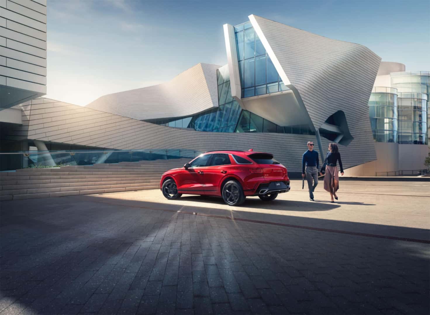 2026 Genesis GV70 Red Luxury SUV Back Exterior