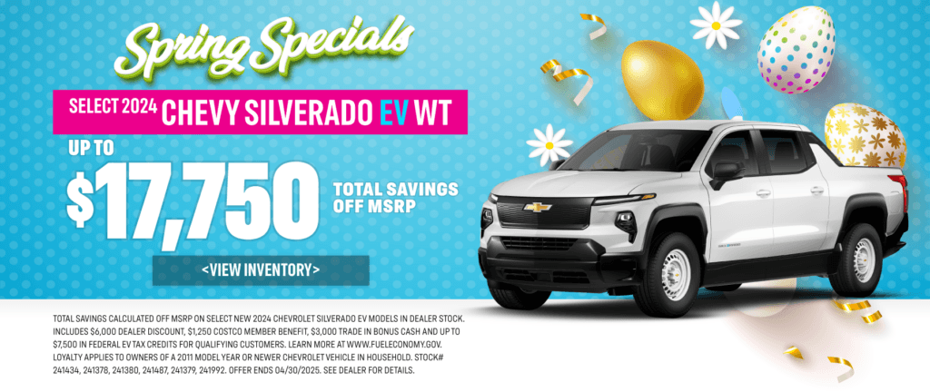 *Get Up to $17,750 off MSRP on All New 2024 Silverado EV's. See dealer for details.