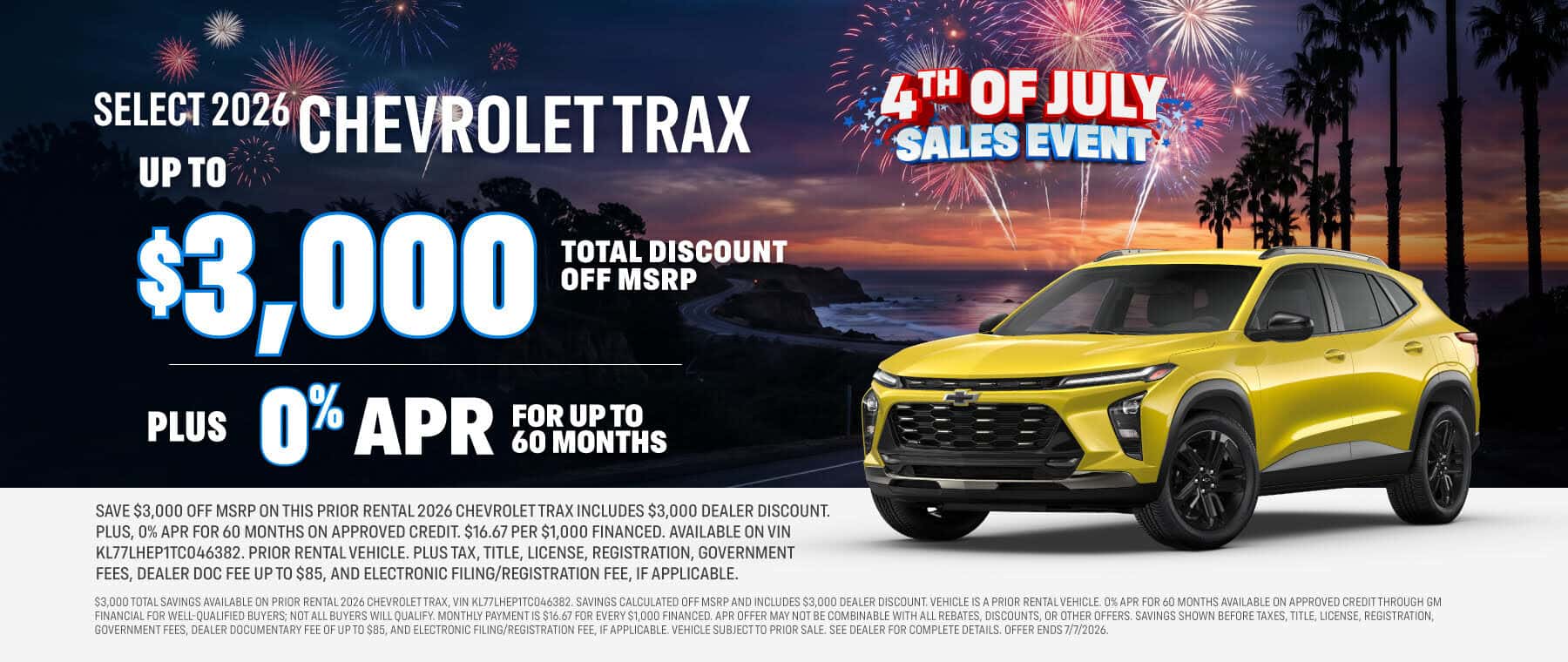 2026 Chevy Trax previous Rental Offer