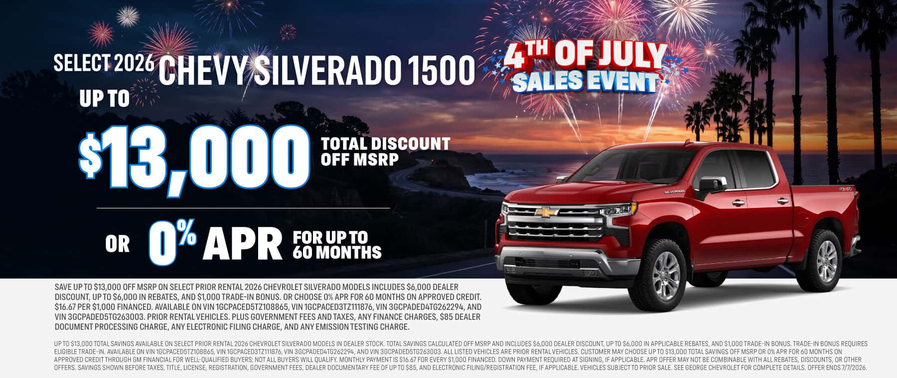 2026 Silverado 1500 Previous Rental
