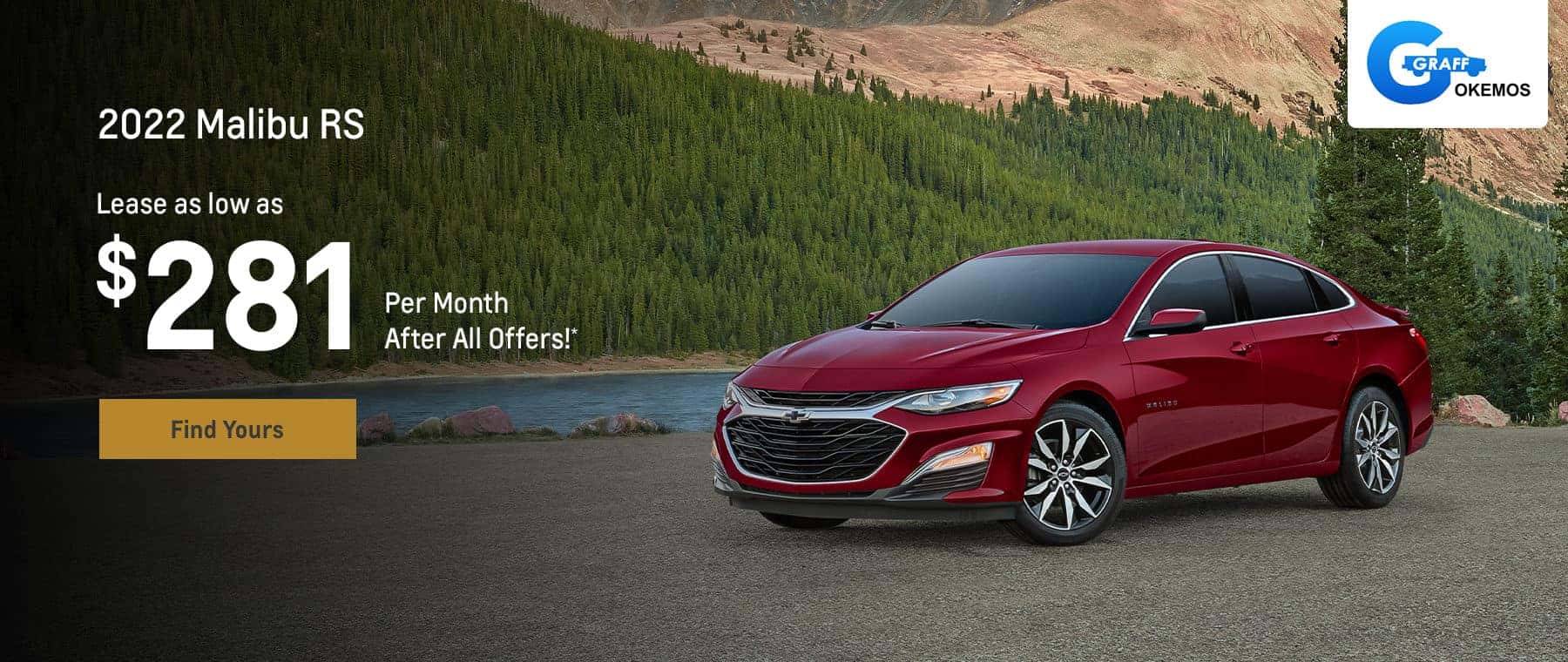 2022 Chevrolet Malibu RS Lease AS LOW AS $281 PER MONTH AFTER ALL OFFERS!*
