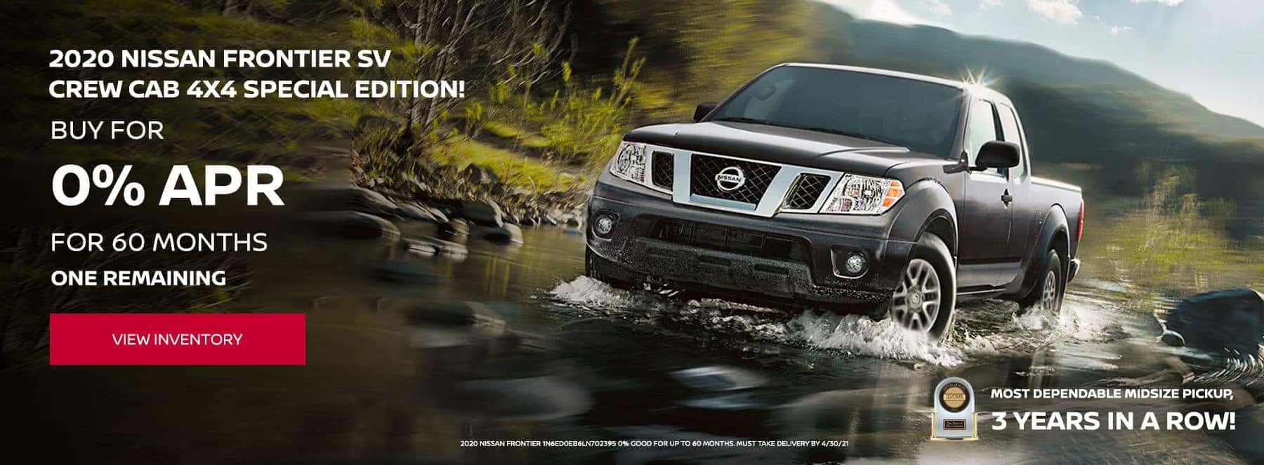 2020 Nissan Frontier SV Crew Cab 4X4 Special Edition!