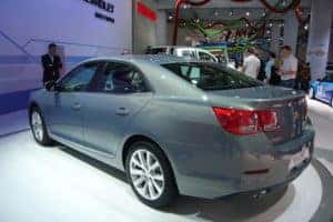 chevy malibu on showroom floor