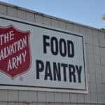 Food pantry salvation army sign
