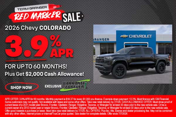 2026 Chevy Colorado Special APR Offer