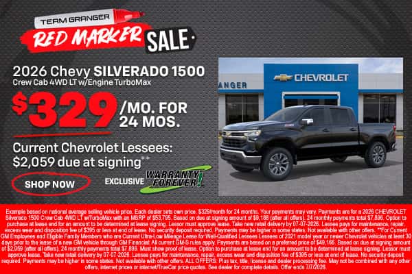 2026 Chevy Silverado 1500 Crew Cab LT Lease Offer