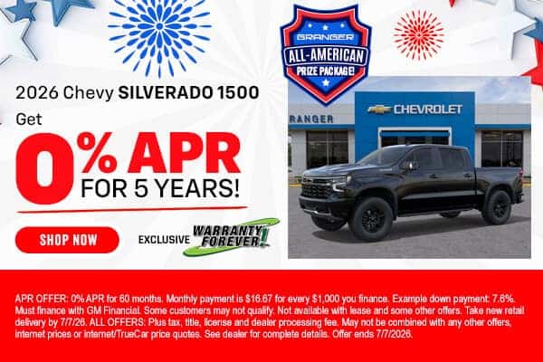 2026 Chevy Silverado 1500 0% APR Offer