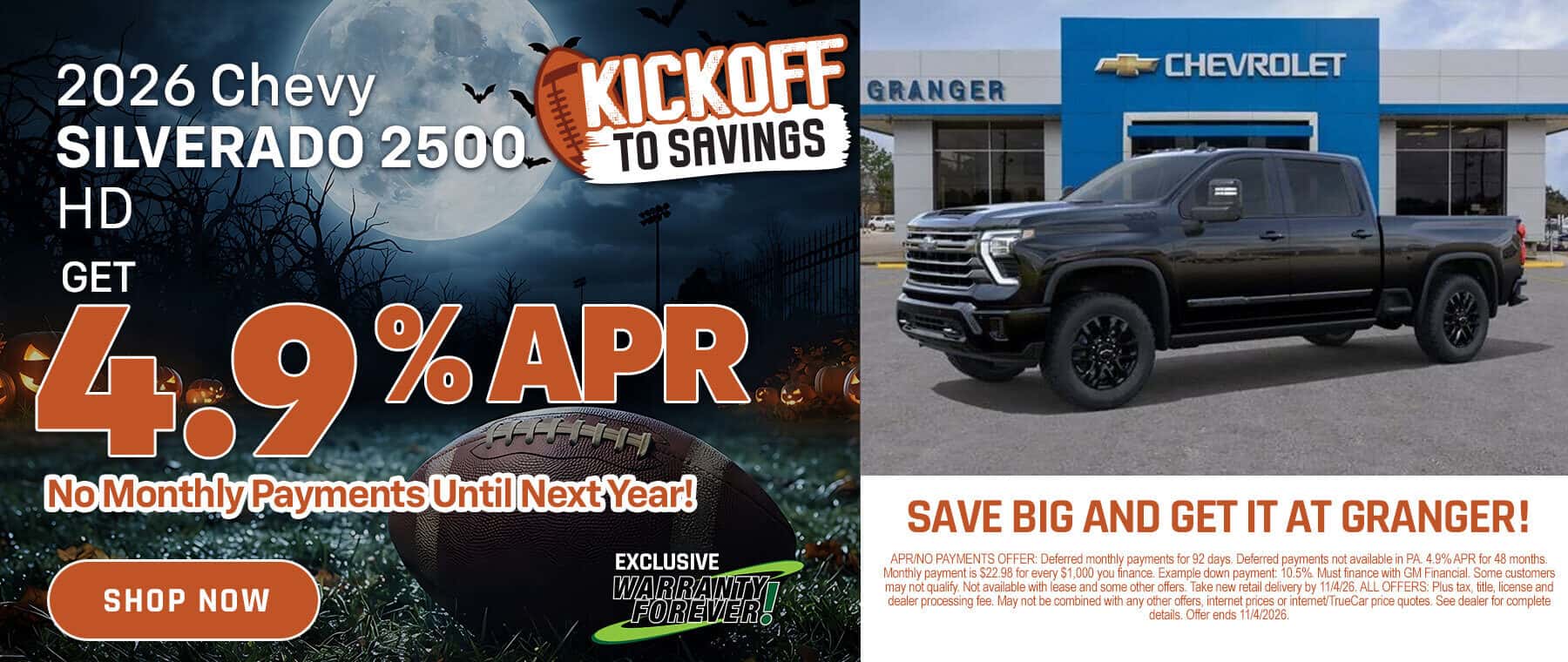 Granger Chevrolet - Kickoff to Savings October APR Offer - 2026 Chevy Silverado HD