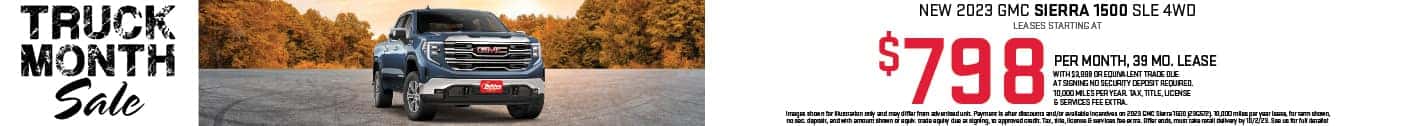Lease a new 2023 GMC Sierra 1500 SLE 4WD starting at $798 per month for 39 months