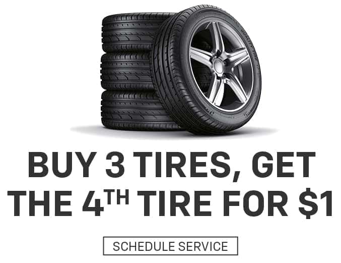 Buy 3 Tires, Get the 4th for $1 on Select Tires.