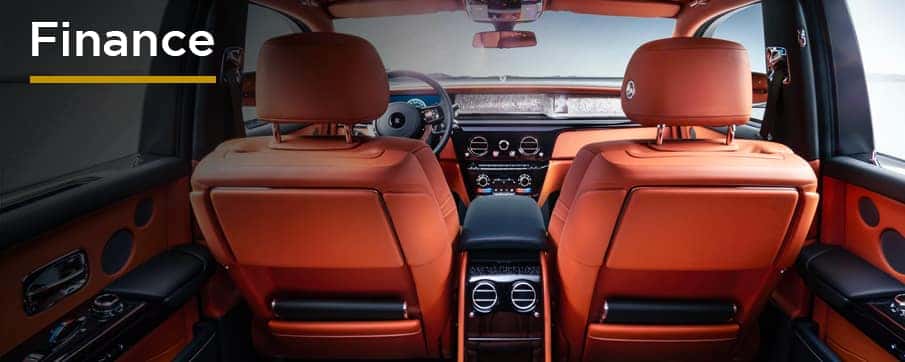 Luxury car interior from the backseat