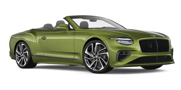 a green Bentley Continental GTC Speed