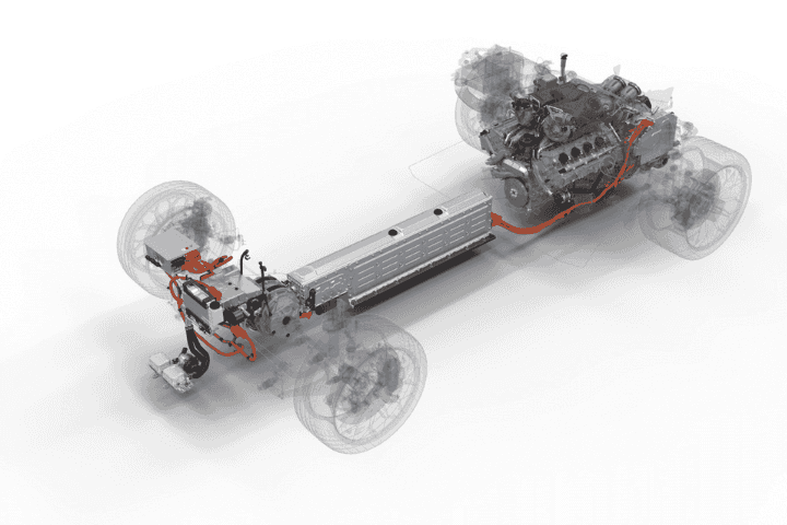 a rendering of the powertrain