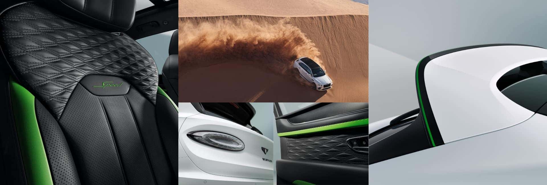 A collage of images of the new Bentayga Speed