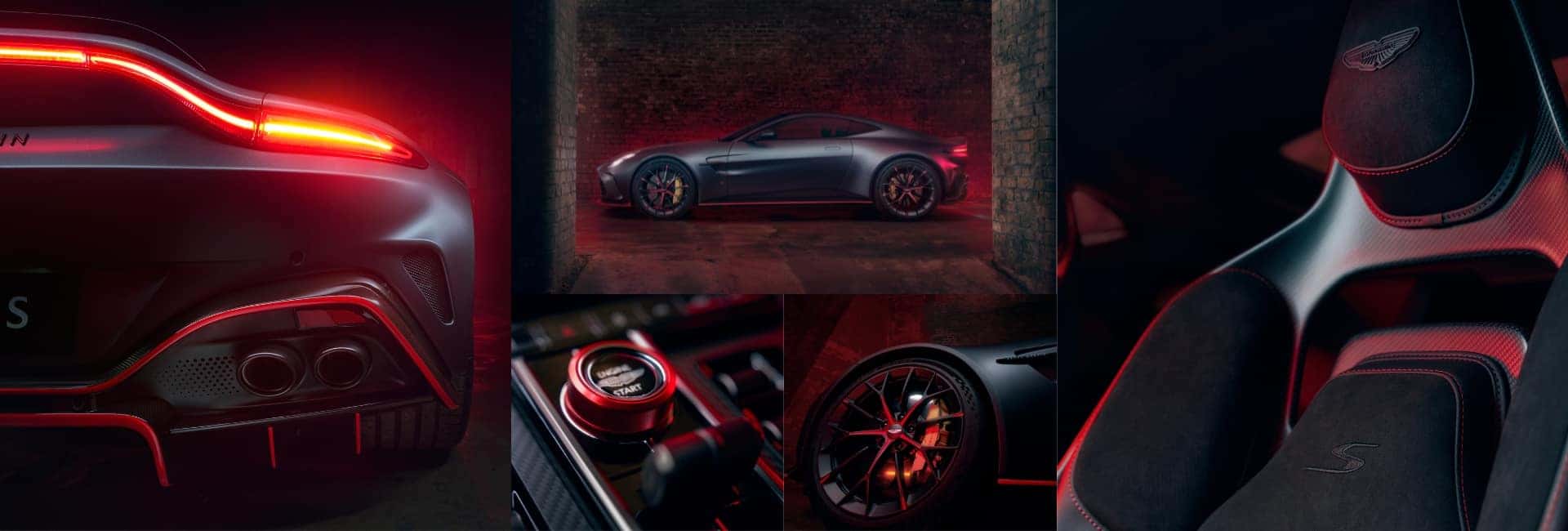 A collage of images of the new Aston Martin Vantage S