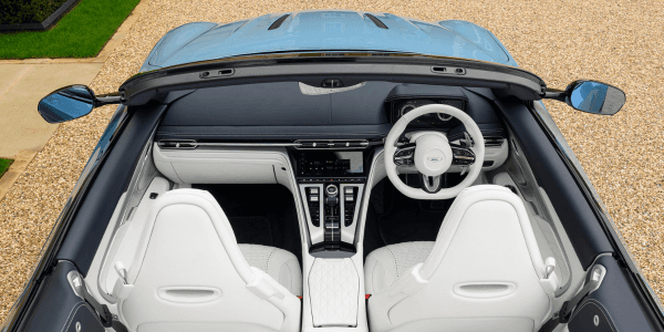 Pictured DB12 Volante with the roof down