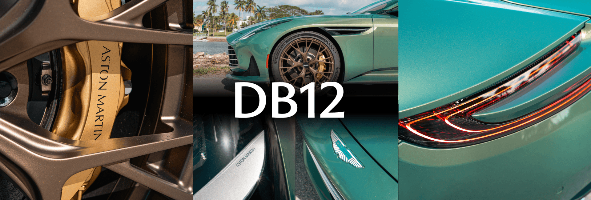 Various images of the DB12 with the text in the middle of DB12