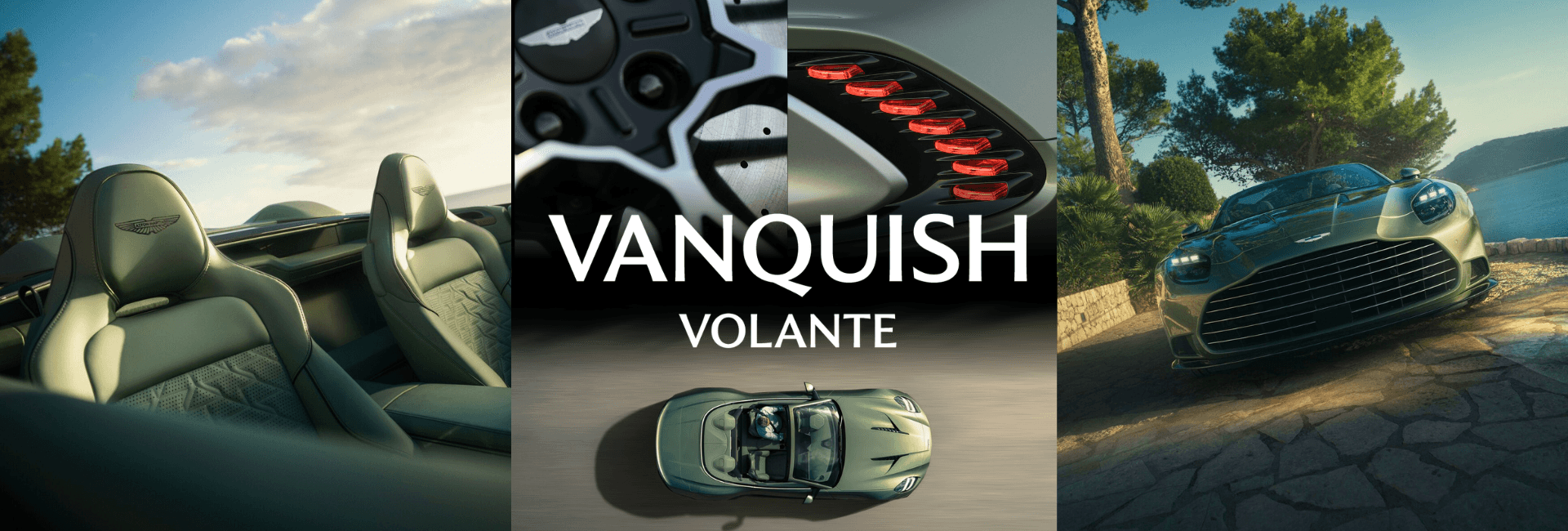 A collage of all Vanquish Volante details